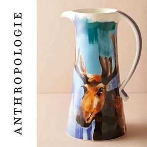 Anthropologie Sold Out Winter Fauna Moose Pitcher